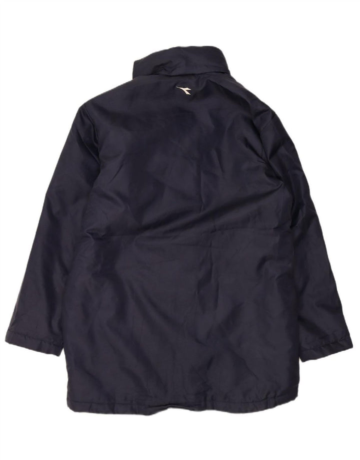 DIADORA Mens Windbreaker Coat UK 40 Large Navy Blue Colourblock Polyester Vintage Diadora and Second-Hand Diadora from Messina Hembry 