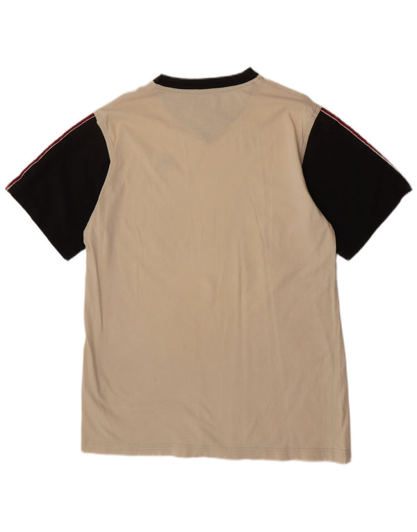 Kappa Herren T-Shirt Top Small Beige Colourblock Baumwolle