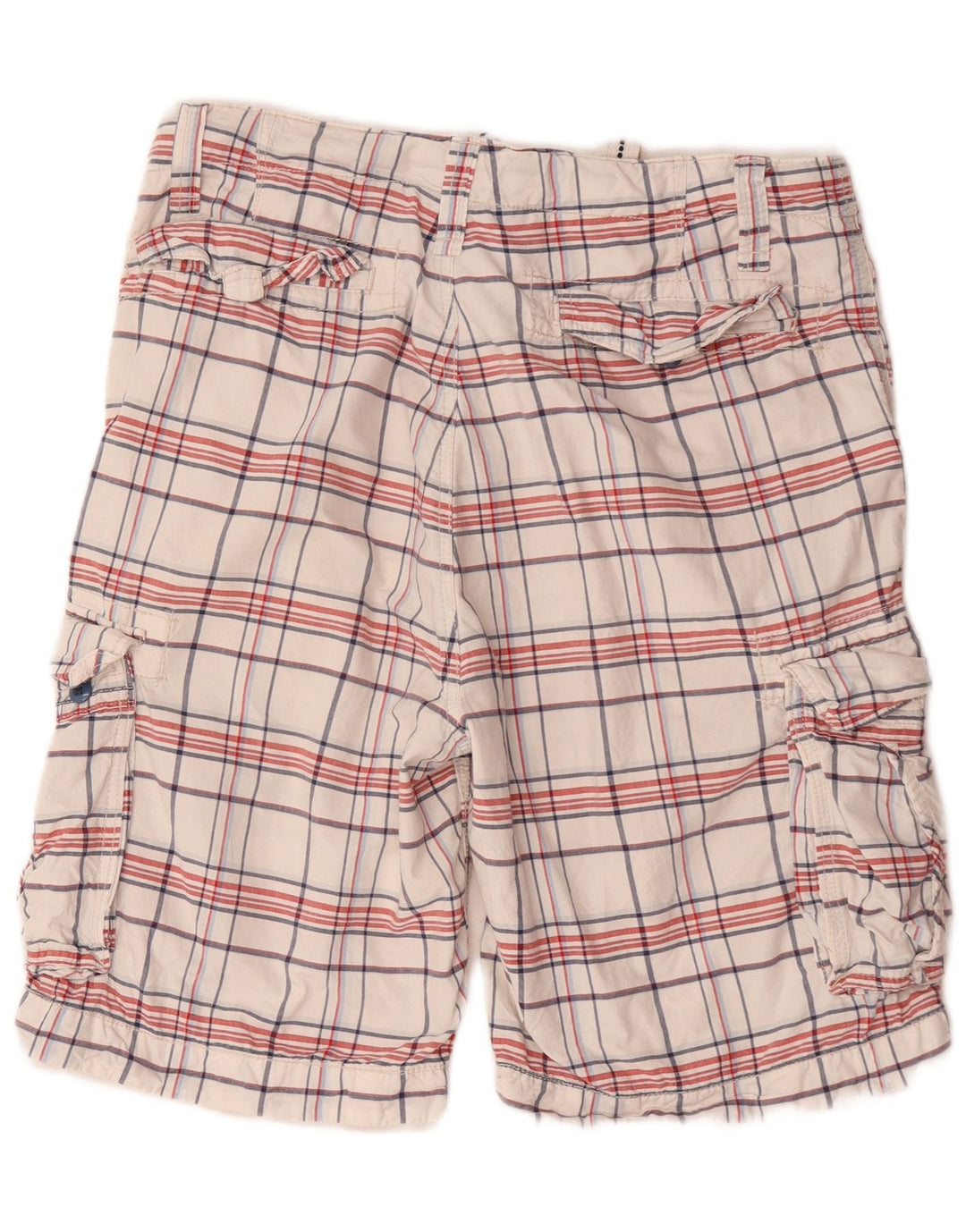 Nautica Herren-Cargo-Shorts W34, große, weiß karierte Baumwolle