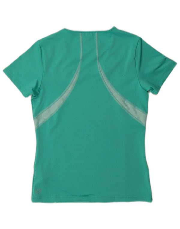 Puma Damen T-Shirt Top UK 12 Mittelgrünes Colourblock-Polyester