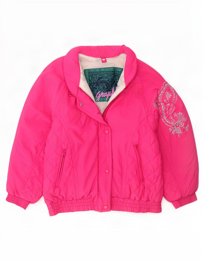 MARILENA Damen-Skijacke mit Grafik, IT 44, Mittelrosa, Paisley-Polyamid