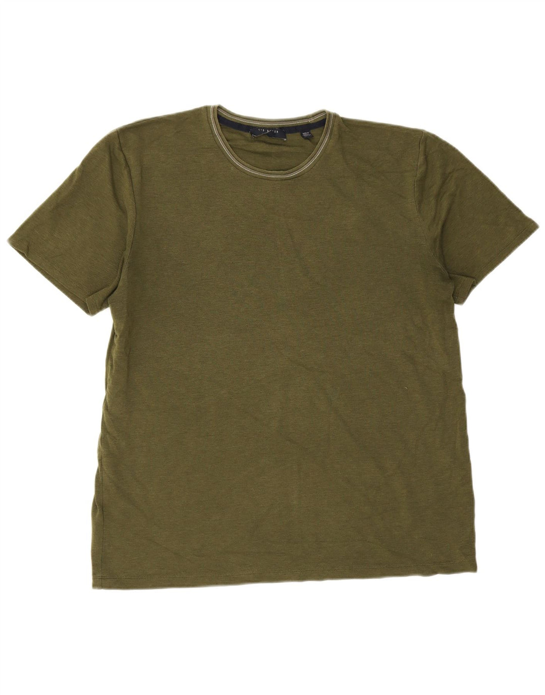 Ted Baker Herren T-Shirt Top Größe 4 Large Khaki Baumwolle
