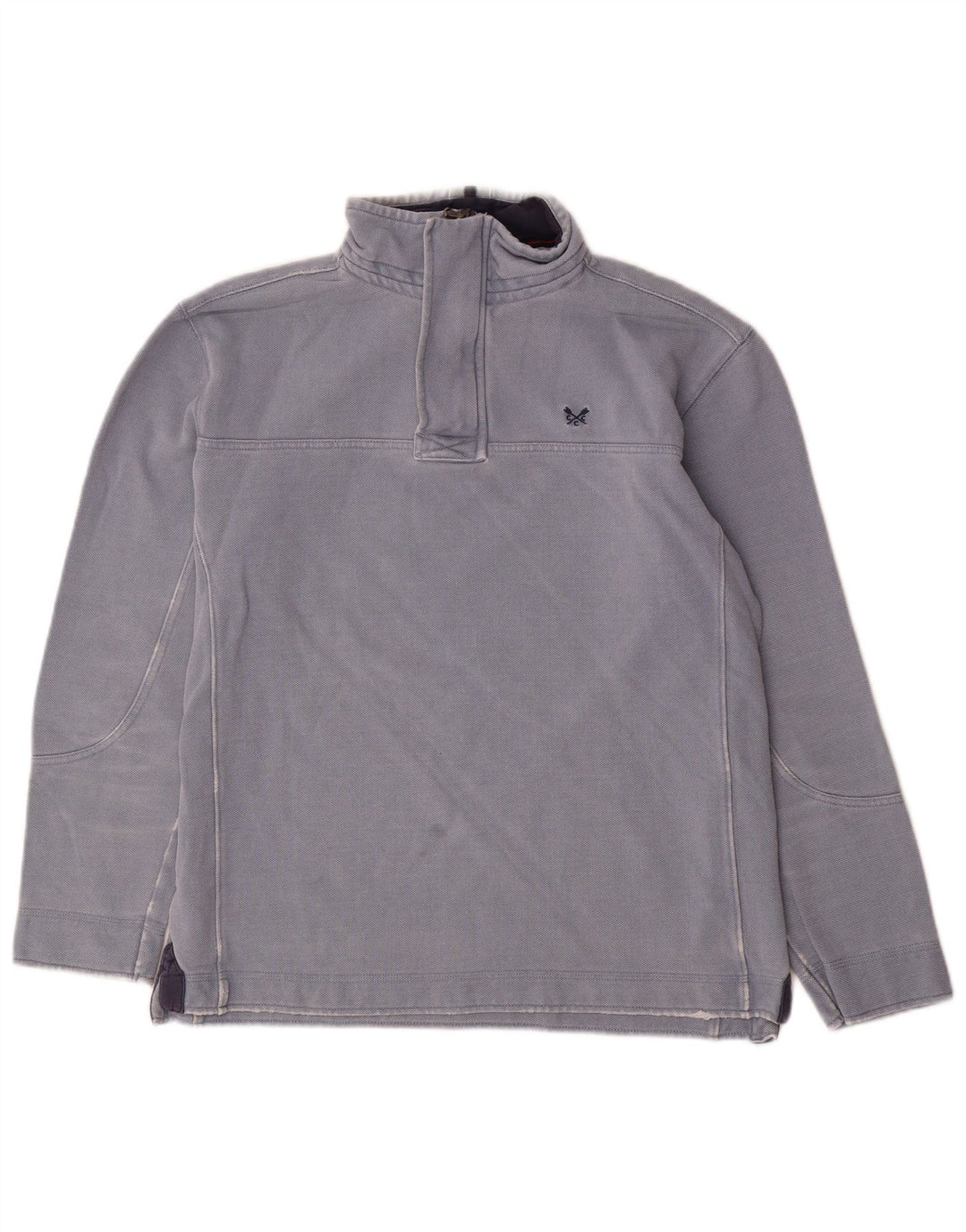 Crew Clothing Herren-Sweatshirt mit Reißverschluss am Hals, Größe S, Blau, Baumwolle