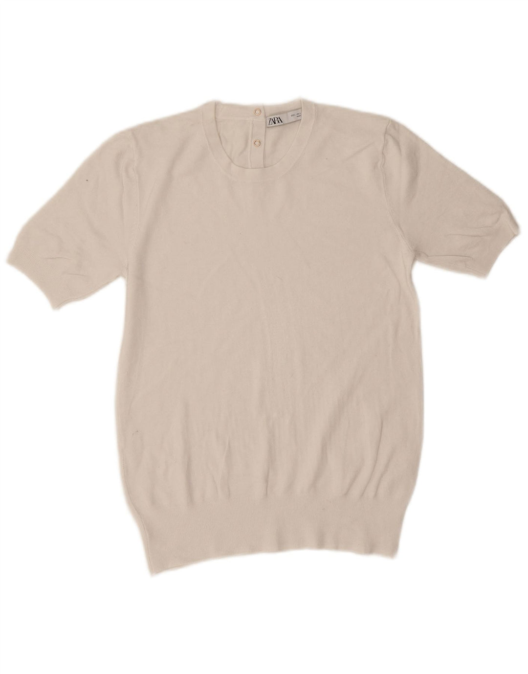 Zara Damen Bluse Top UK 14 Large Weiße Viskose