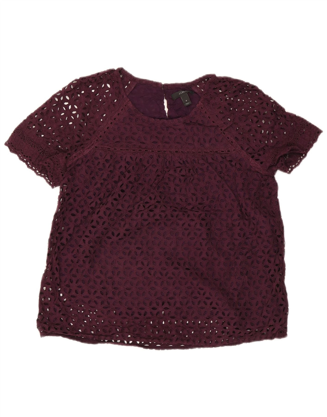 J. CREW Damen-Blusenoberteil, US 8, mittellila, geblümt, Baumwolle