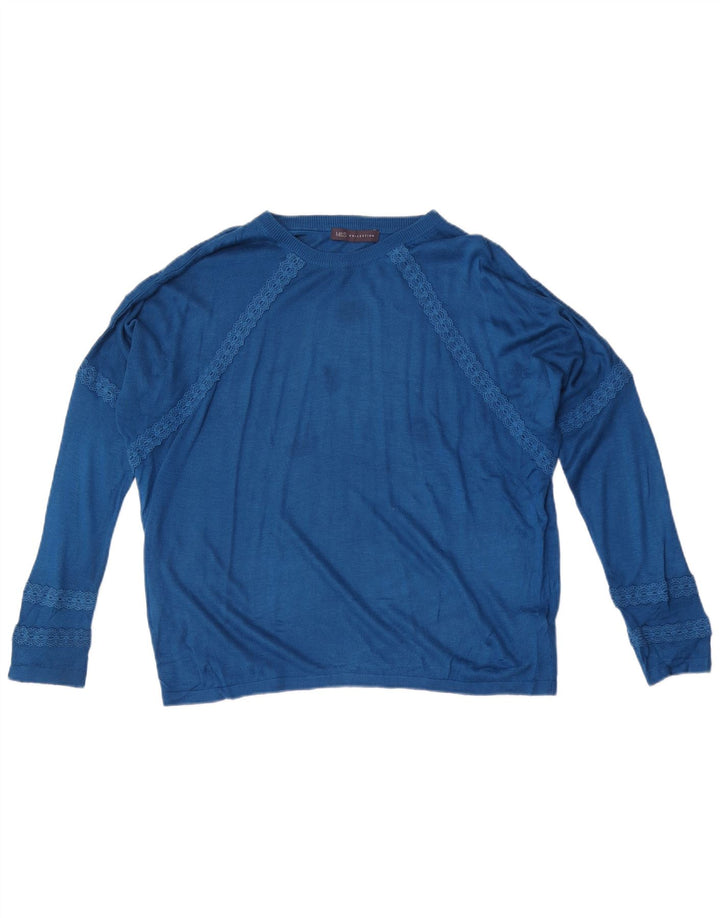 Marks & Spencer Damen-Pullover in Übergröße mit U-Boot-Ausschnitt, Gr. 14, Mittelblau