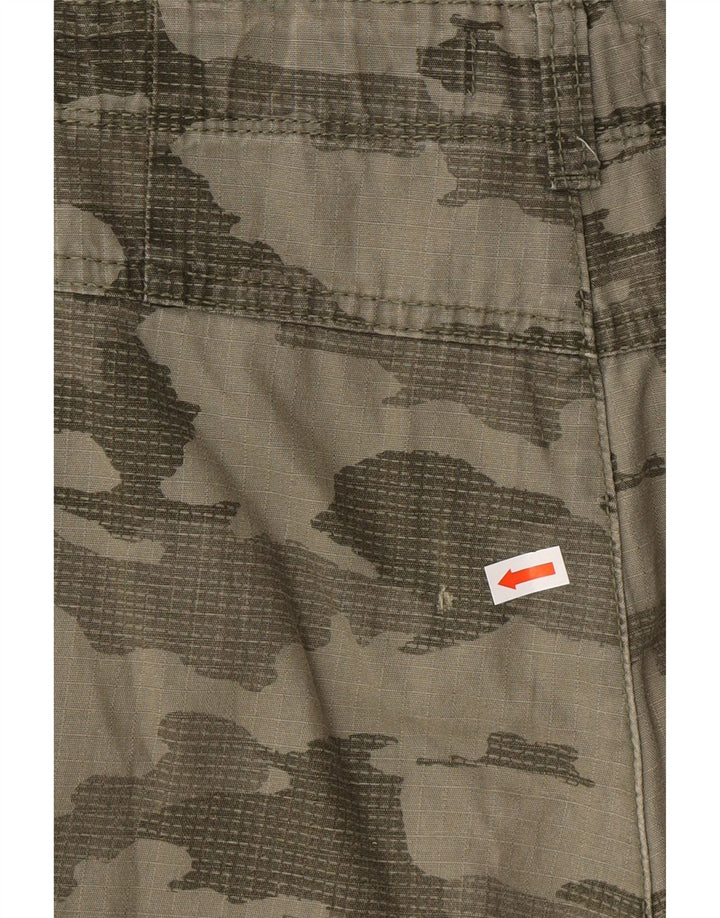 BENETTON Cargo-Shorts für Jungen, 13–14 Jahre, 3XL W30, Khaki-Camouflage, Baumwolle