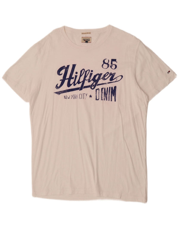 Tommy Hilfiger Herren Grafik T-Shirt Top 2XL Weiß