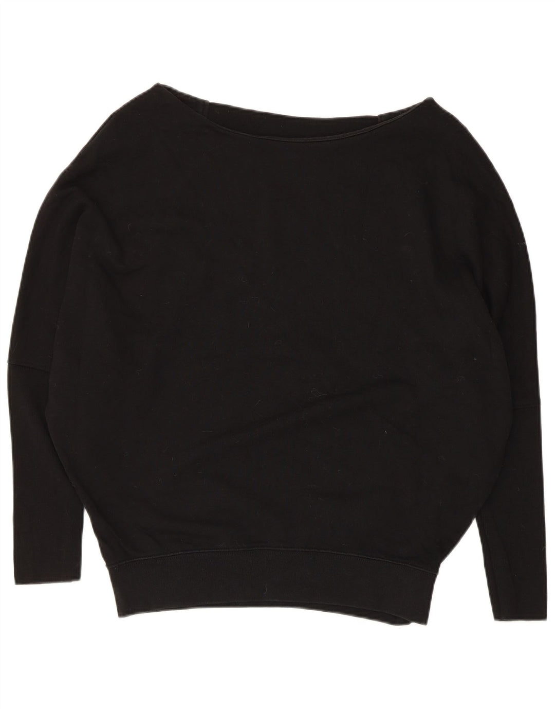 ALL SAINTS Übergroßer Damen-Sweatshirt-Pullover, UK 14, mittlere schwarze Baumwolle