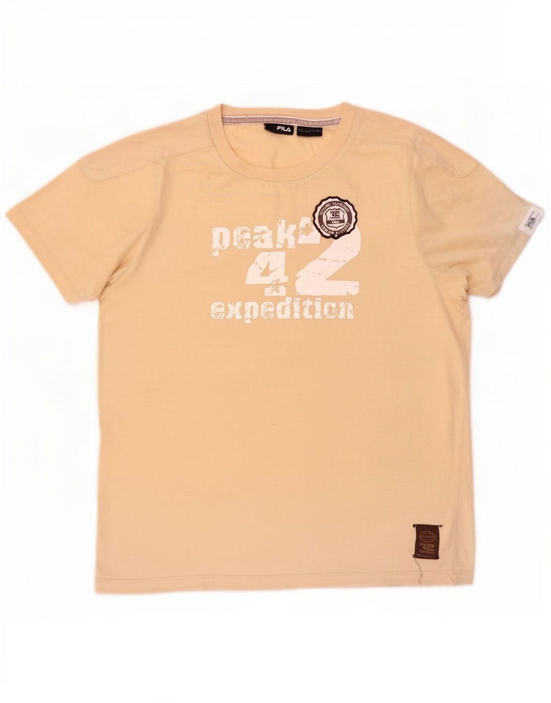 Fila Herren-T-Shirt mit Grafik, Größe L, Beige, Baumwolle