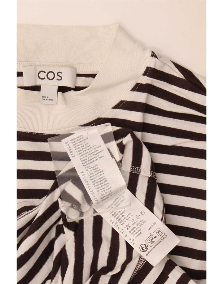 Cos Damen-Oversize-Oberteil, langärmelig, Gr. 10, Größe S, schwarz, gestreift, Baumwolle