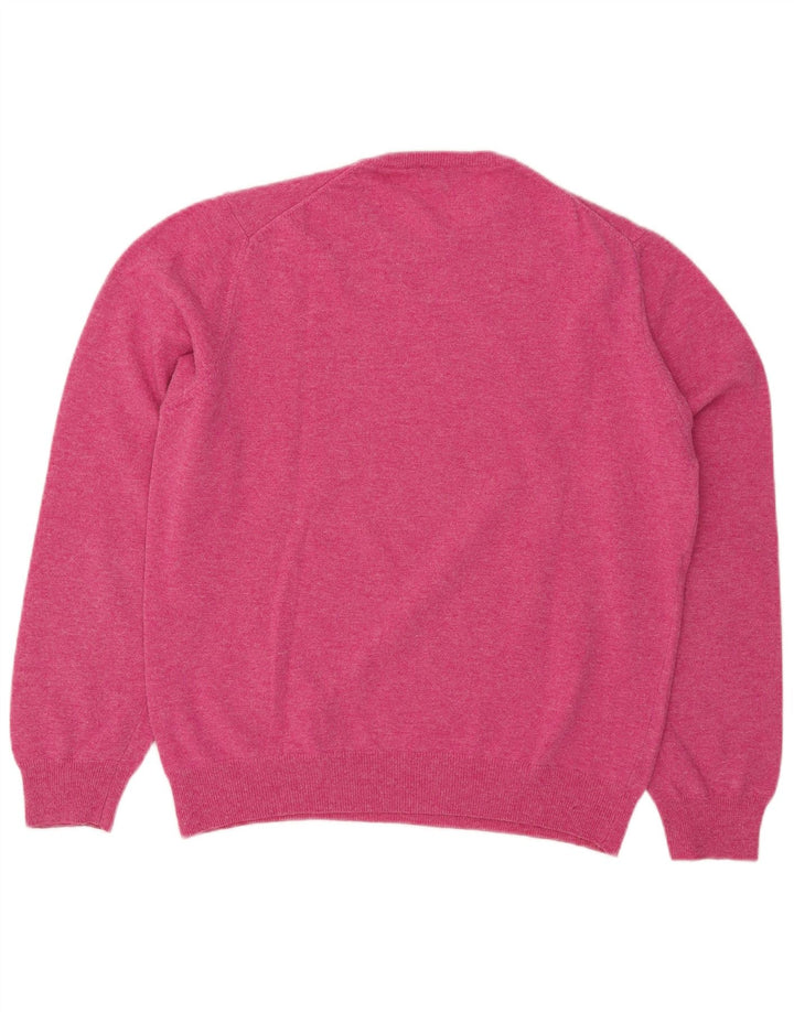 Henry Cottons Herren-Pullover mit Rundhalsausschnitt, 3XL, rosa Wolle