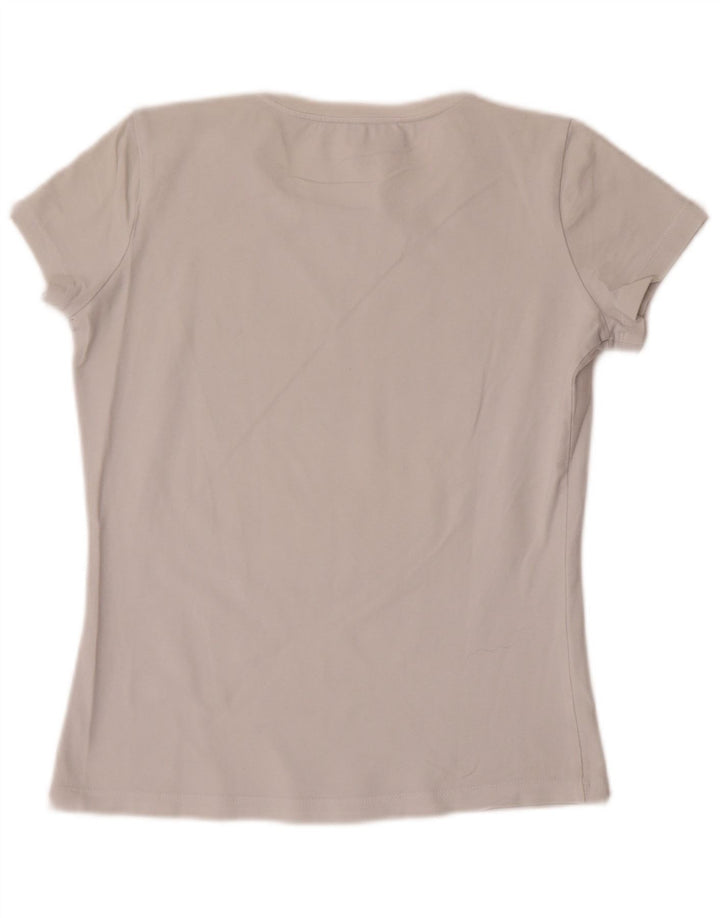 Calvin Klein Jeans Damen Grafik-T-Shirt-Oberteil UK 12 Mittelweiß