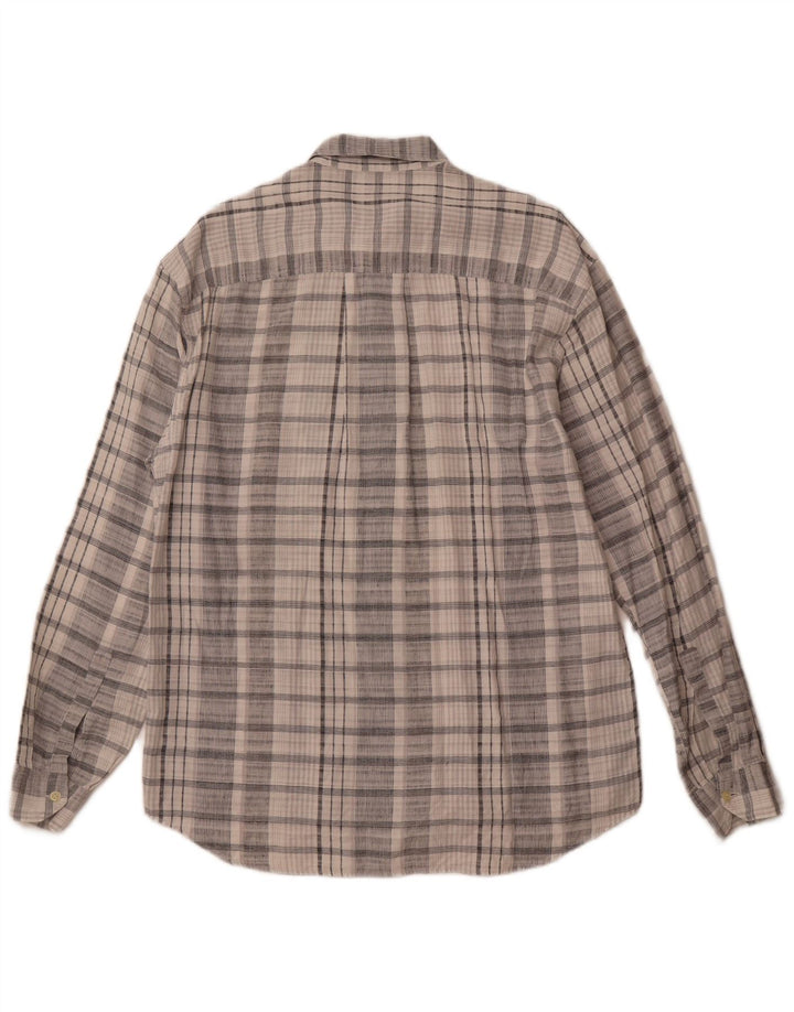 Ermenegildo Zegna Herrenhemd IT 54 XL Off White Check Baumwolle