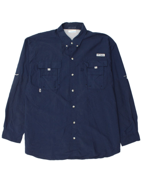 Columbia Herrenhemd XL Marineblaues Nylon