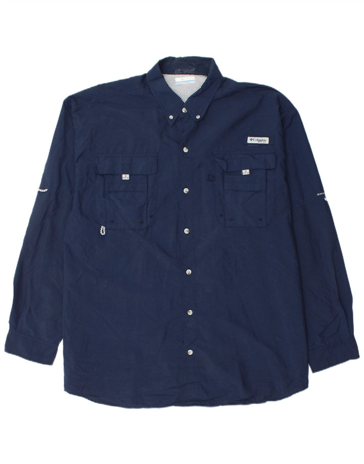 Columbia Herrenhemd XL Marineblaues Nylon