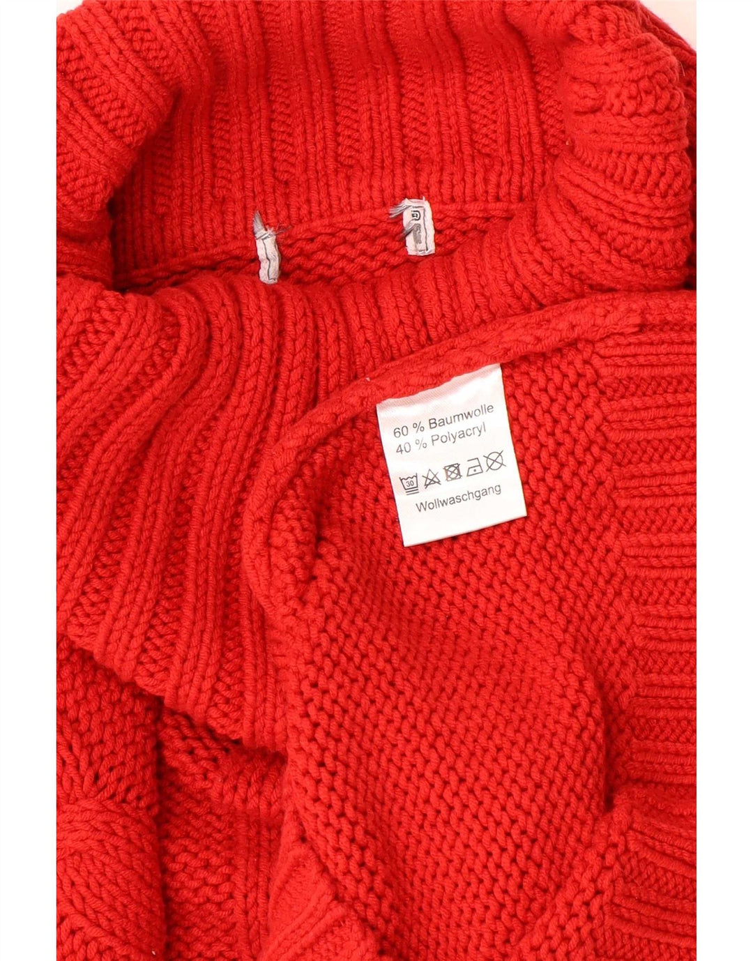 Vintage Damen Rollkragenpullover Pullover UK 12 Mittelrote Wolle