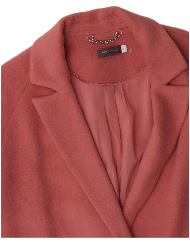MINT VELVET Damen Übergroßer offener Mantel UK 14 Große rosa Wolle
