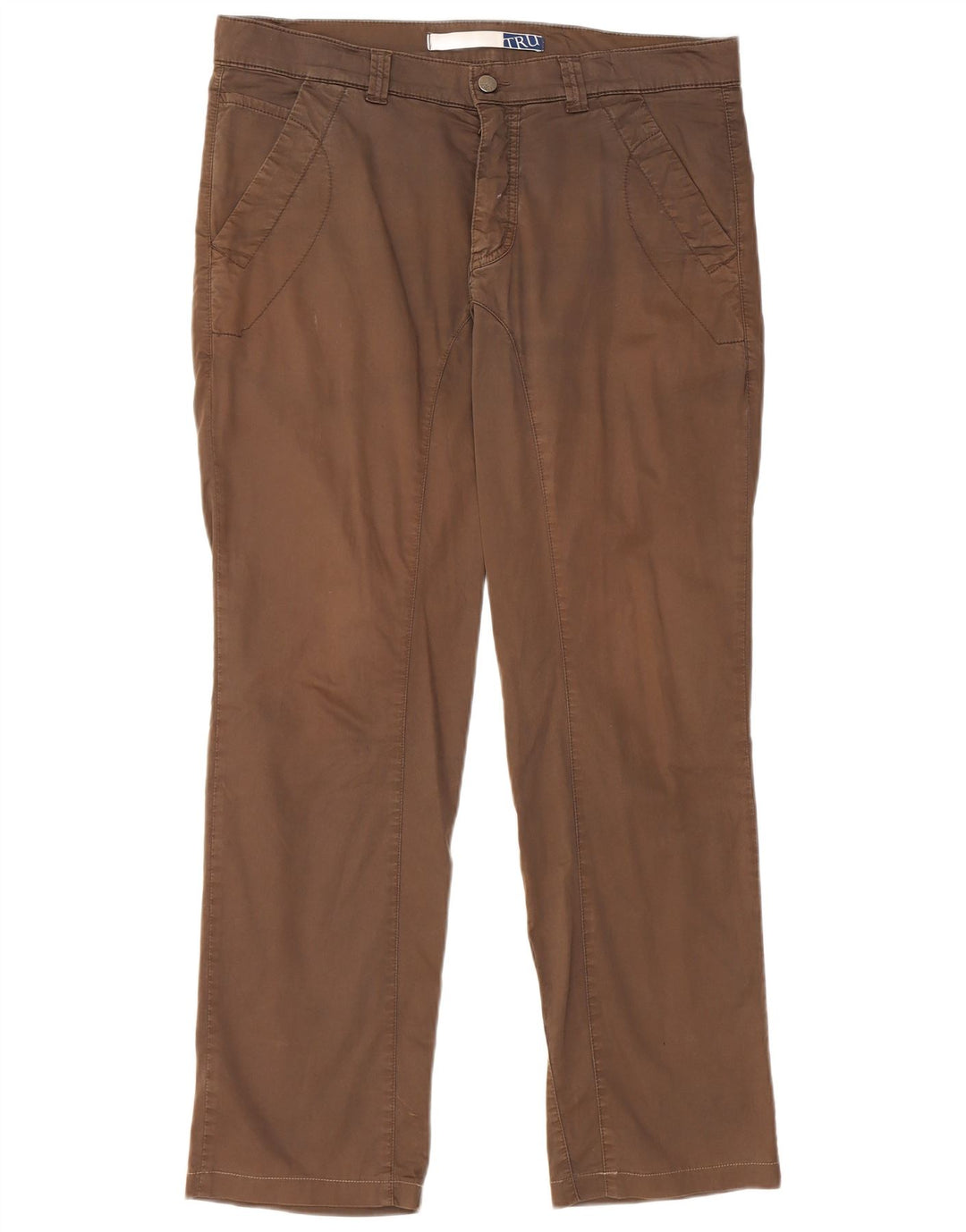 TRUSSARDI Gerade Chino-Hose für Damen IT 52 2XL W36 L32 Braune Baumwolle