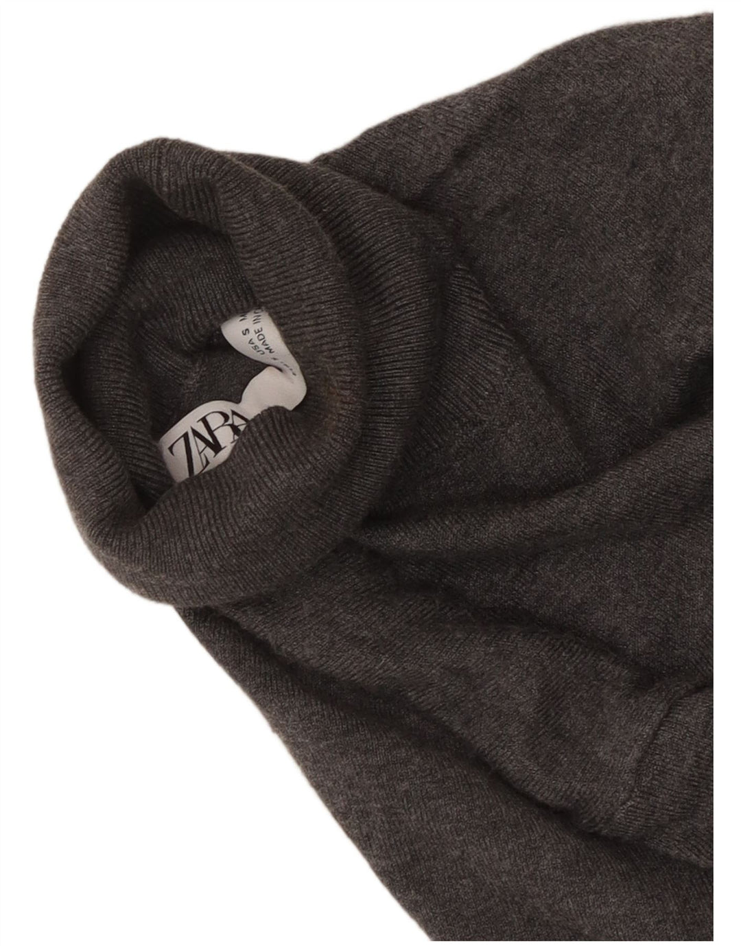 Rollkragenpullover für Damen von Zara, Gr. 8, Grau