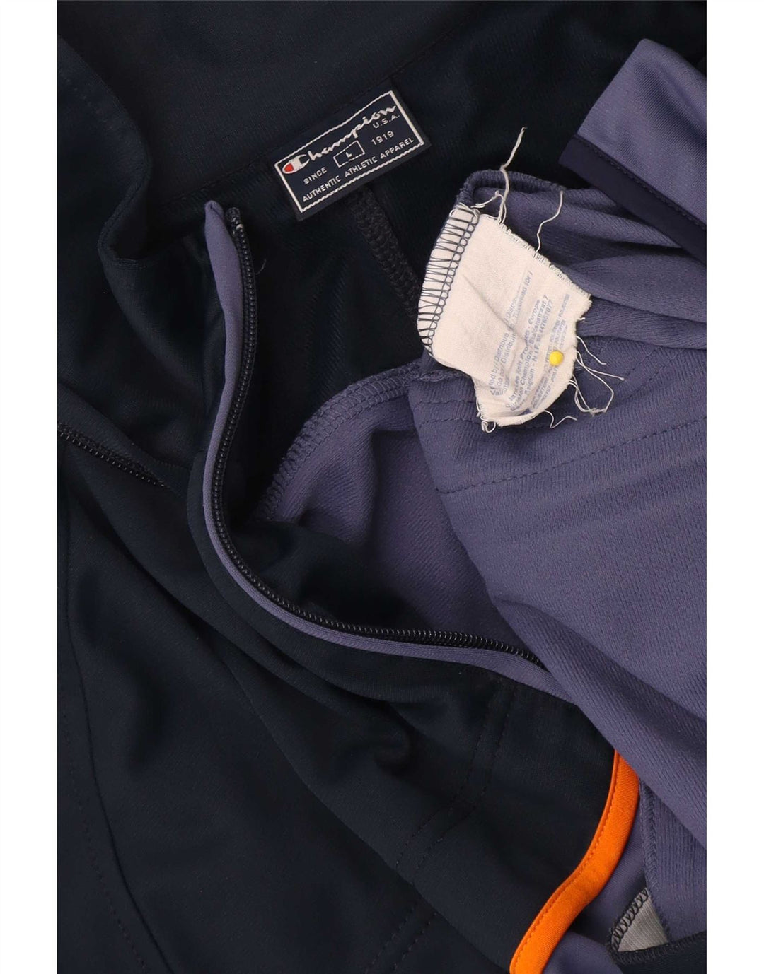 Champion Herren-Trainingsanzug-Top-Jacke, großes marineblaues Farbblock-Polyester