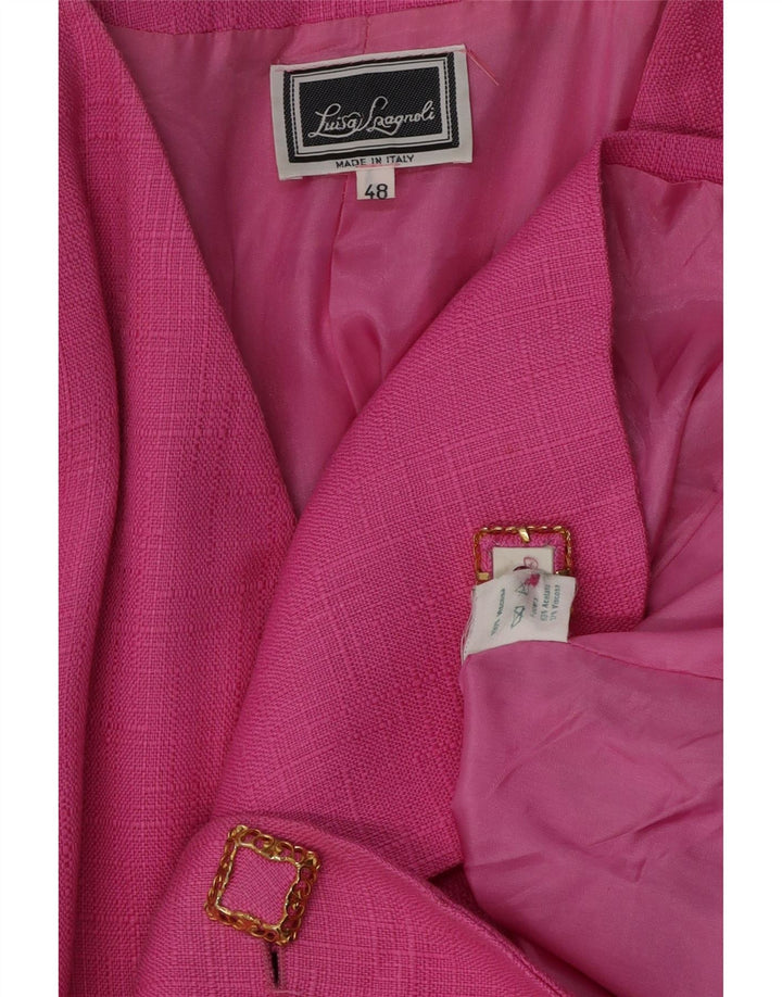 Luisa Spagnoli Damen 2-Knopf-Blazerjacke IT 48 XL Rosa Acetat