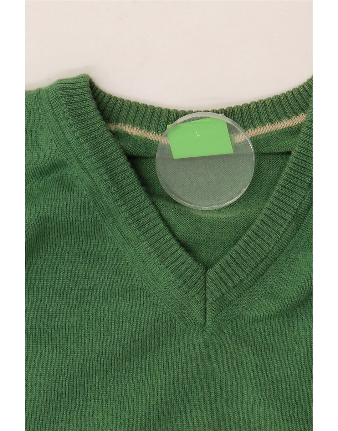 HUGO BOSS Herren-Pullover mit V-Ausschnitt, Größe L, Grün