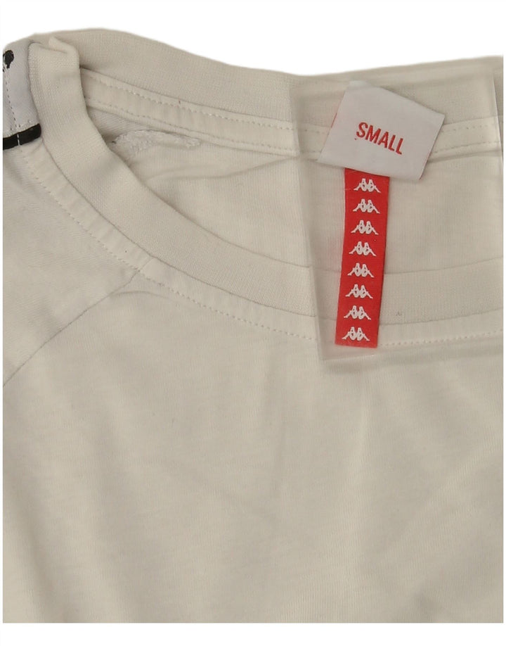 Kappa Herren Grafik T-Shirt Top Small Weiß