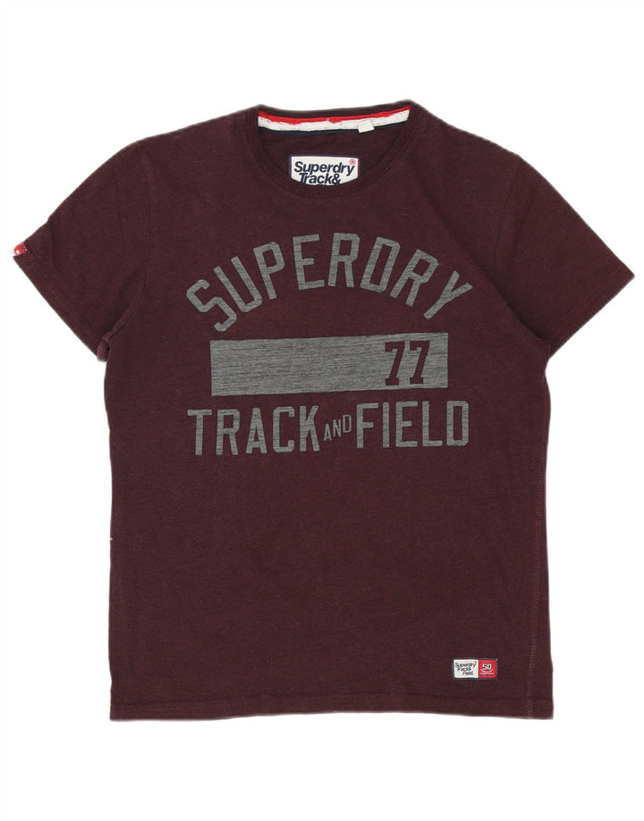 Superdry Herren Grafik-T-Shirt-Oberteil aus mittlerer burgunderroter Baumwolle