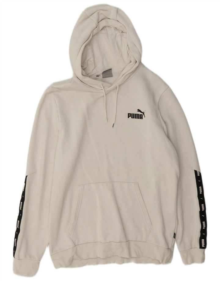 Puma Herren Graphic Hoodie Pullover Mittelweiße Colourblock-Baumwolle