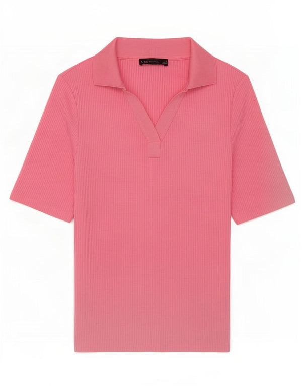 Marks & Spencer Damen Poloshirt UK 12 Mittelrosa Polyester