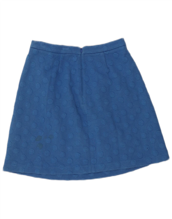 Boden A-Linien-Rock für Damen, UK 10, Größe S, W28, blau gepunktetes Polyester