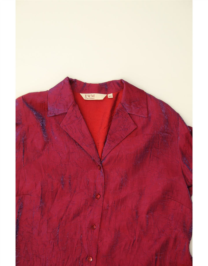 EWM Womens Shirt Blouse US 12 Large Burgundy Viscose Vintage EWM and Second-Hand EWM from Messina Hembry 