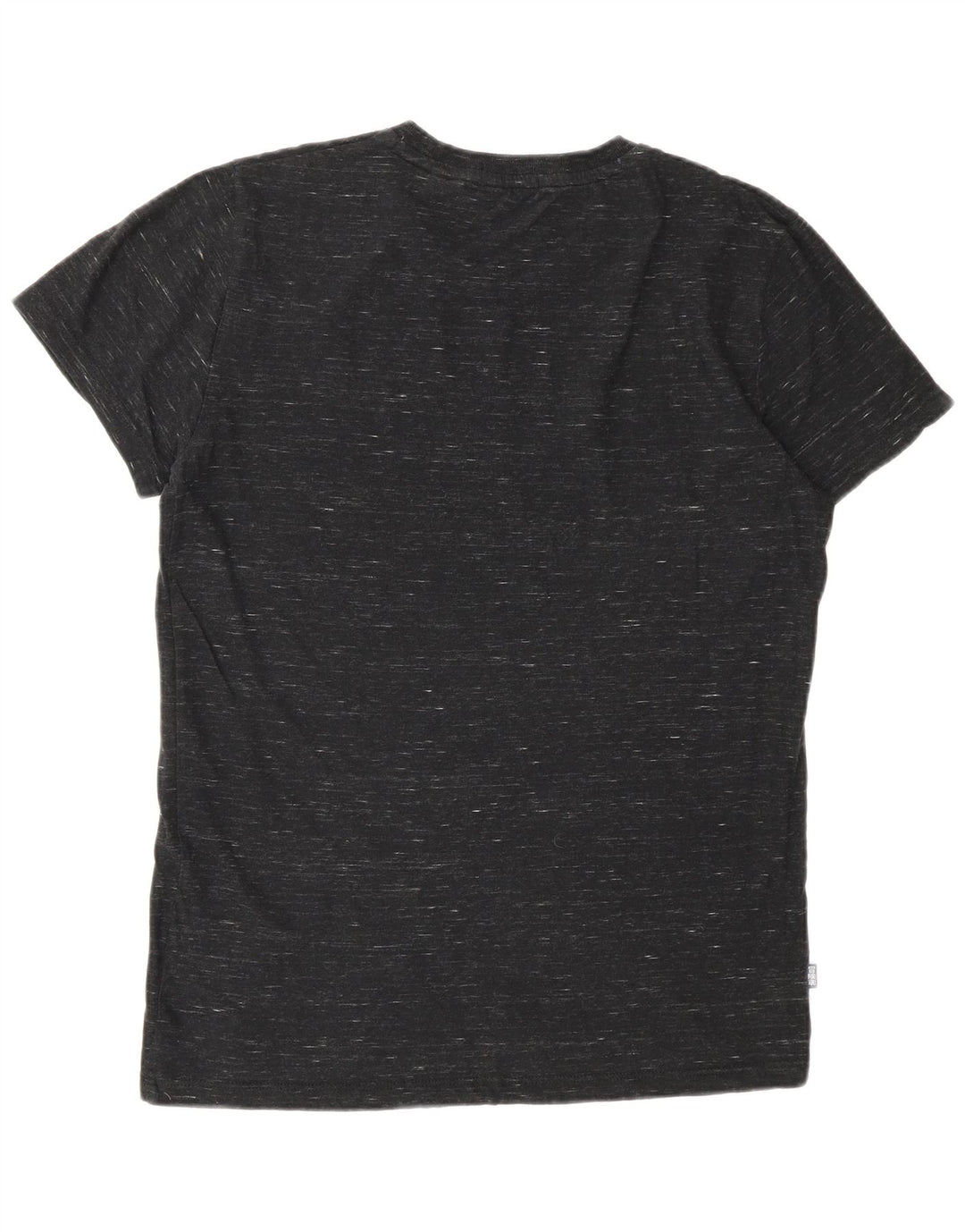 SUPERDRY Herren-T-Shirt-Oberteil, klein, grau gesprenkelte Baumwolle