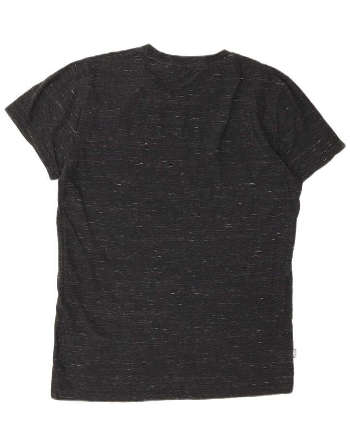 SUPERDRY Herren-T-Shirt-Oberteil, klein, grau gesprenkelte Baumwolle