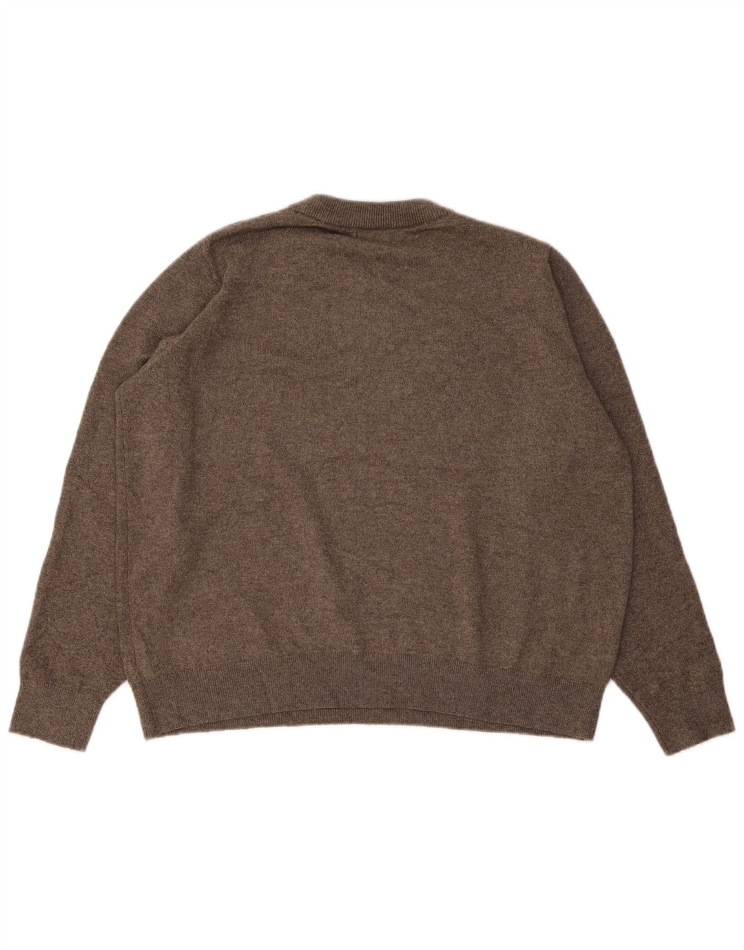 Marks & Spencer Herren-Pullover mit Rundhalsausschnitt, groß, braun, Polyester