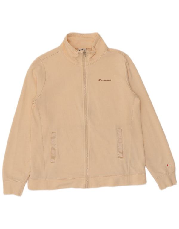 Champion Damen-Trainingsanzug-Top-Jacke, UK 16, Größe L, Beige, Baumwolle