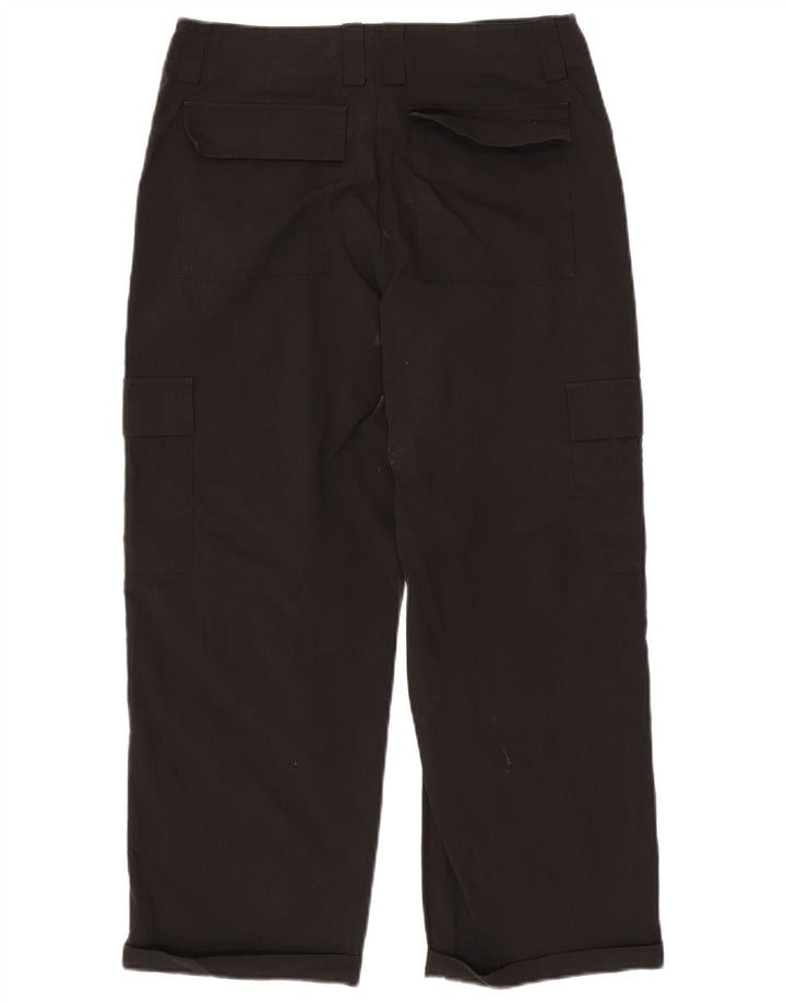 Gerade Cargohose für Damen von Zara, mittelgroß, W28, L25, schwarze Baumwolle