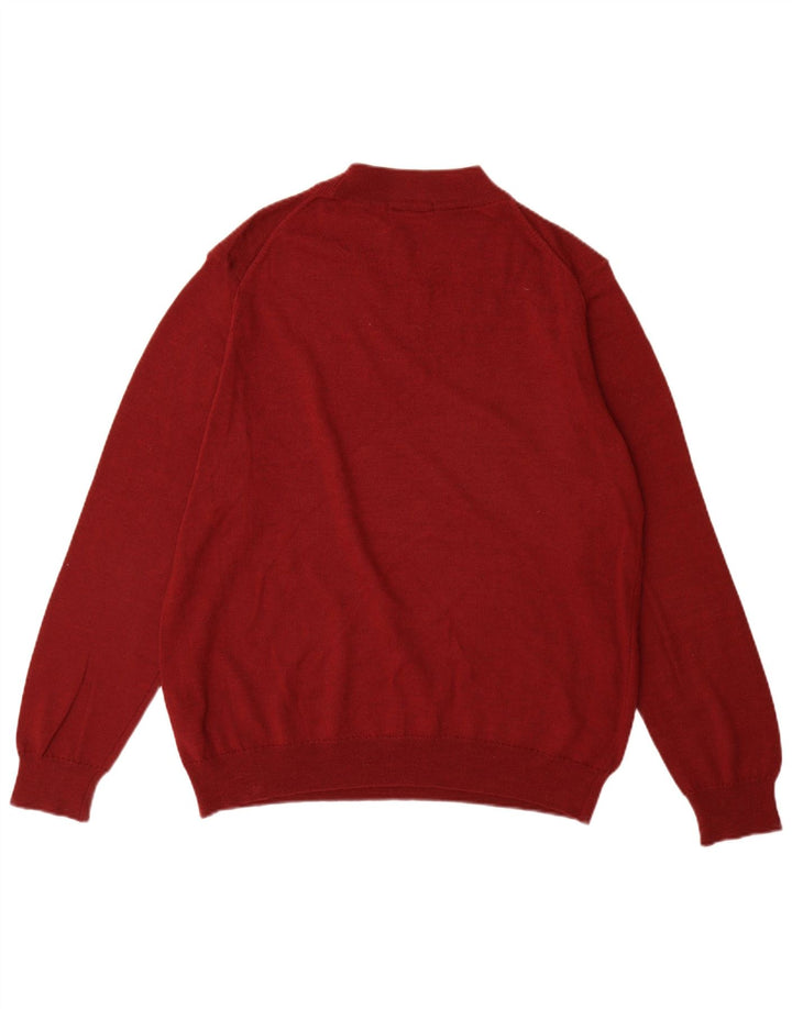 Marks & Spencer Herren-Pullover mit Rundhalsausschnitt, Größe L, rote Merinowolle