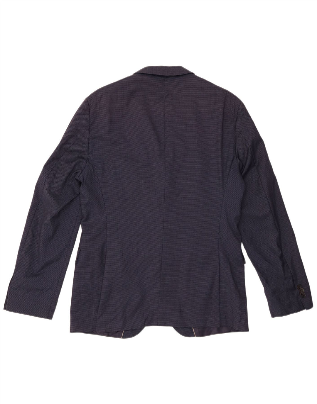 HUGO BOSS Herren 2-Knopf-Blazerjacke EU 52 XL Marineblau karierte Wolle