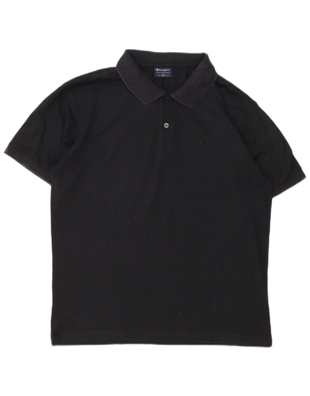 Champion Herren-Poloshirt, groß, aus schwarzer Baumwolle