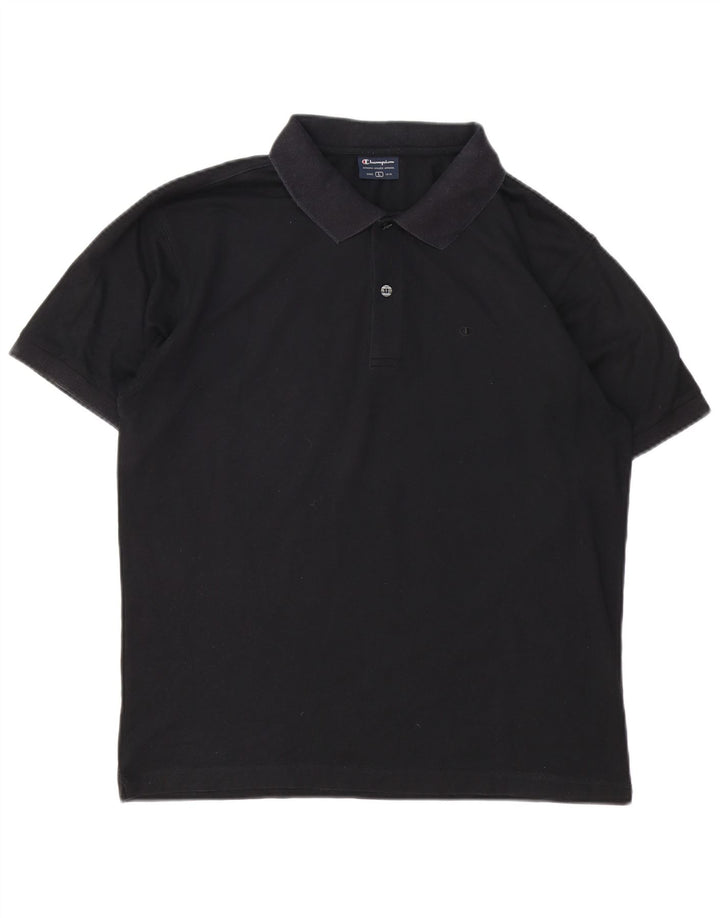 Champion Herren-Poloshirt, groß, aus schwarzer Baumwolle