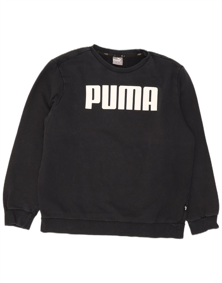 Puma Herren Grafik-Sweatshirt-Pullover, groß, schwarze Baumwolle