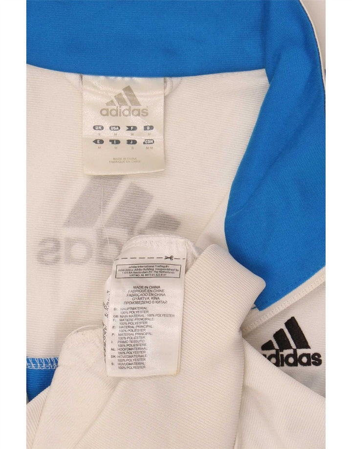 Adidas Herren-Trainingsanzugoberteil mit Grafik, mittelweißes Farbblock-Polyester