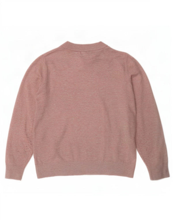 Marks & Spencer Damen-Pullover mit Rundhalsausschnitt, Gr. 10, Größe S, Rosa, Polyester