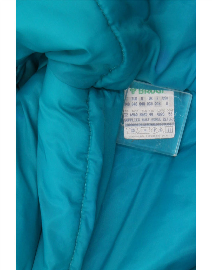 Brugi wattierte Herrenjacke mit Kapuze, IT 48, Mittelviolett, Farbblock-Polyester