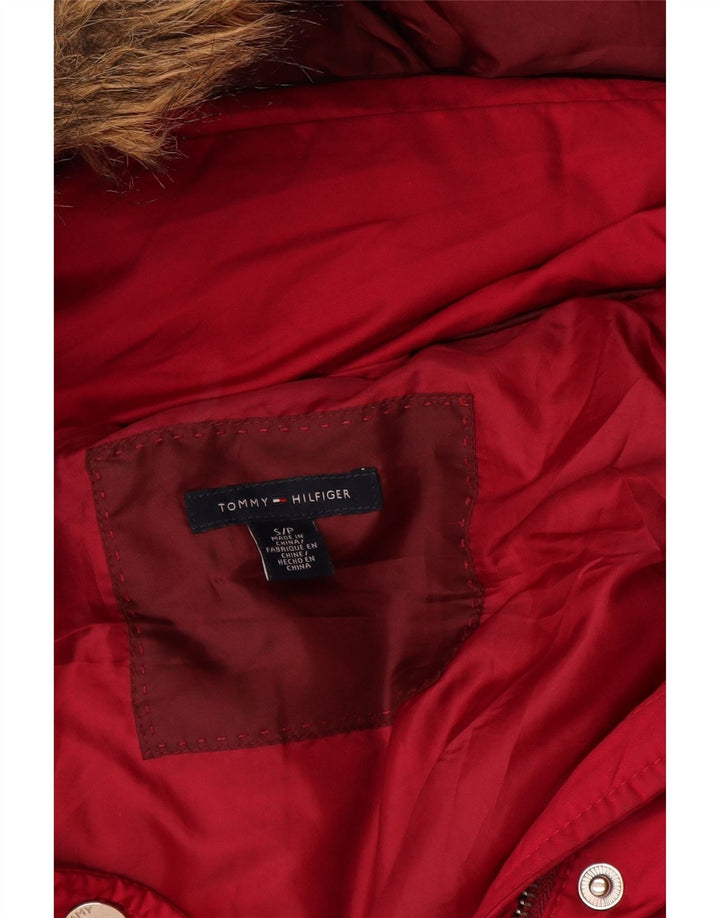 Tommy Hilfiger Damen-Jacke mit Kapuze, gepolstert, UK 10, Größe S, rosa, Polyester