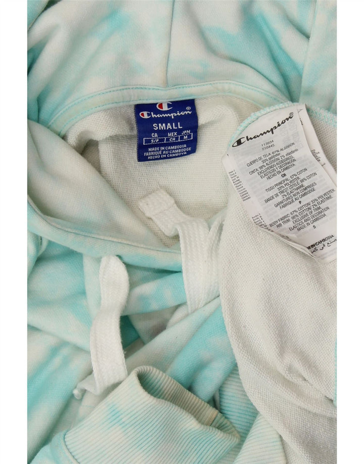 CHAMPION Damen-Pullover mit übergroßem Kapuzenpullover, Gr. 10, Größe S, blau, Batik-Baumwolle