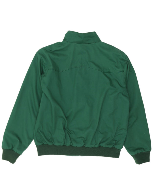 Vintage Herren Bomberjacke UK 40 Großes grünes Polyester Retro