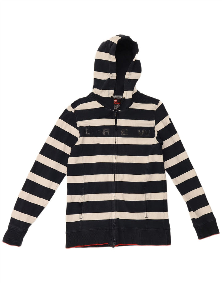 Murphy & Nye Damen-Kapuzenpullover mit Reißverschluss, UK 12, mittelmarineblau gestreift